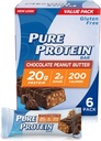 Pure Protein-High Protein Bar Chocolate Peanut Butter-Protein Bars--20 Grams of Protein per Bar-Gluten Free--6-1.76-Ounce Bars