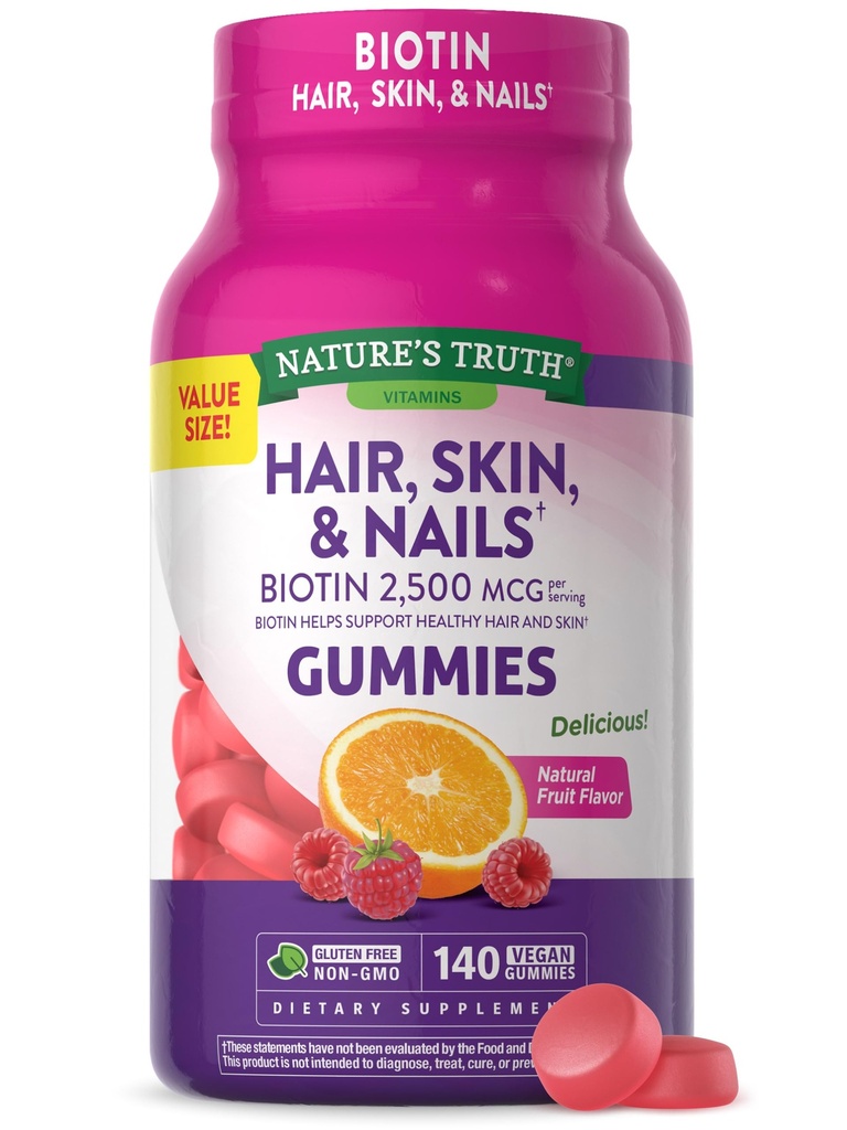 Luonnontotuus hiukset, iho, ja kynnet Gummies 
