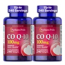 Puritans Pride Coenzyme CoQ10 100mg, Kosttillskott för hjärthälsa, blodtryck, Oral Gum Health och Healthy Aging Support, 240 Rapid Release Softgels, 2-Pack