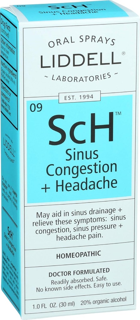 Liddell Homeopathic Sinus Congestion och Headache Spray, 1 Fluid Ounce