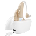 Kuulolaitteet senioreille Noise Canceling-Hearing Aid Loss Amfier Seniorit,Adults Lataus Case & Volume Control(1 Pari), Beige C1
