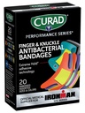 CURAD Performance Series IRONMAN Antibacterial Bandages, Extreme Hold Adhesive Technology, Finger & Knuckle Bandages, Flexible Fabric, Variety Pack med diverse storlekar och färger, 20 Count