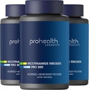 ProHealth Nicotinamidi Riboside Pro 500. Patentoitu NR Niagen 500mg Plus 250mg TMG. NAD+ Supplement Boosts NAD+. 30 tarjoilua (3 pakkaus)