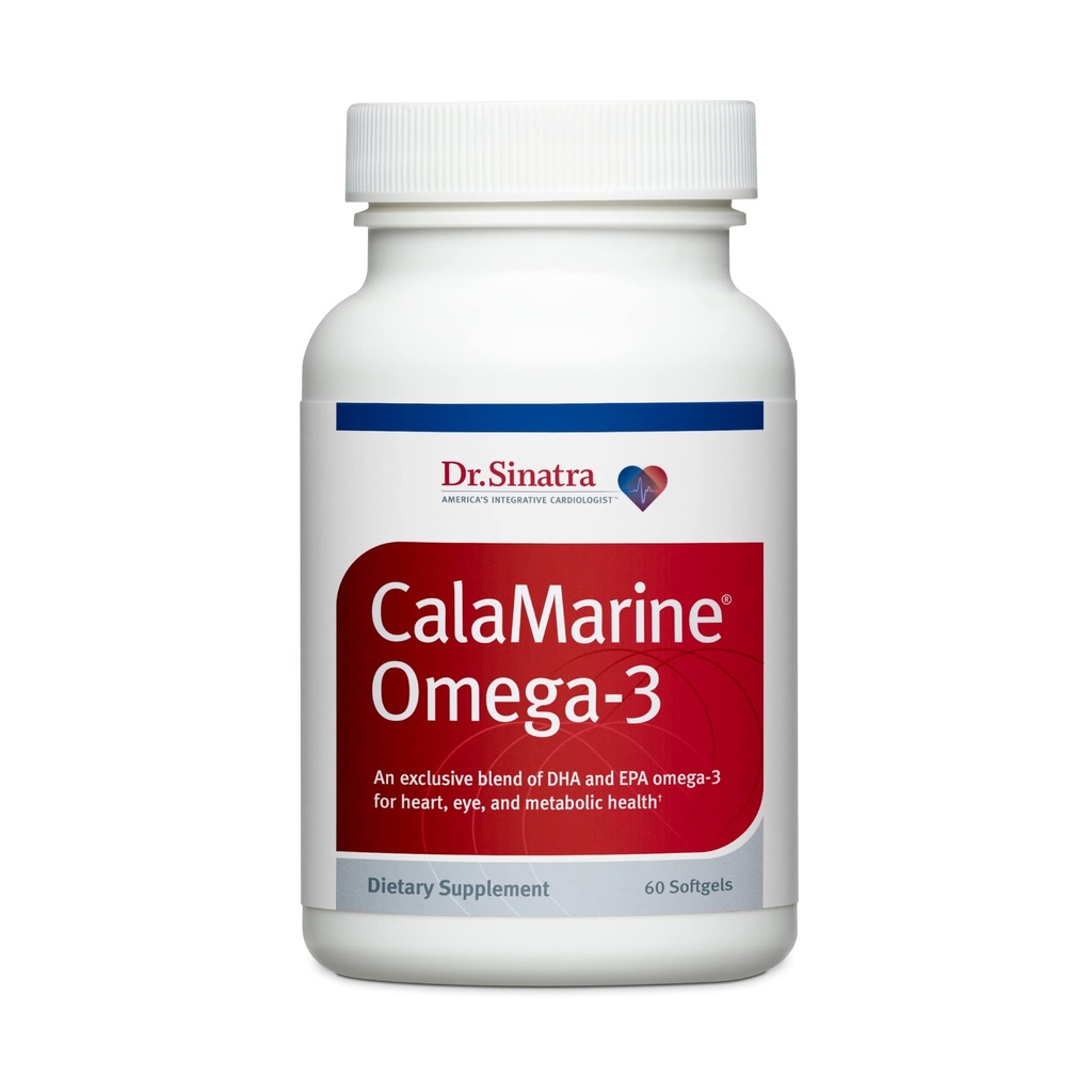 Tri Sinatra CalaMarine Omega-3 Täydennys DHA ja EPA, Clinical Grade aivojen, sydämen ja silmien terveys, 60 Softgels