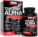 Force Factor Test X180 Alpha Testosteron Booster för Män, Testosteron Supplement med Patented Fenugreek & L-Citrulline för att främja Lean Muscle, Styrka, Energi, Kraft & Prestanda, 120 kapslar