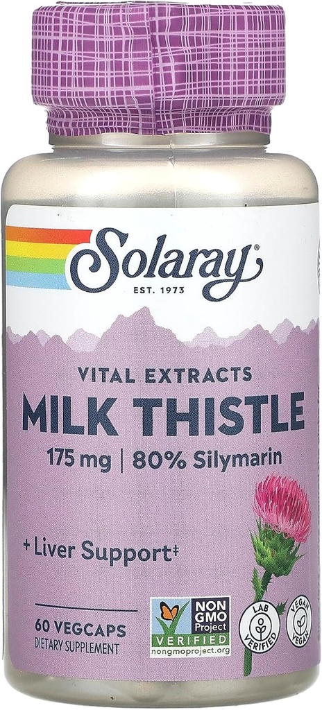 Solaray Milk Thistle Extract täydennysosa, 175mg, 60