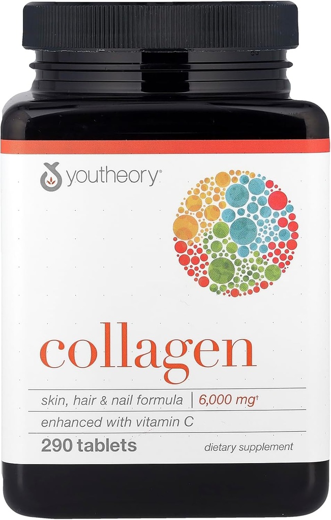 Youtheory Collagen Advanced kanssa C-vitamiini, 290 Count (1 pullo)