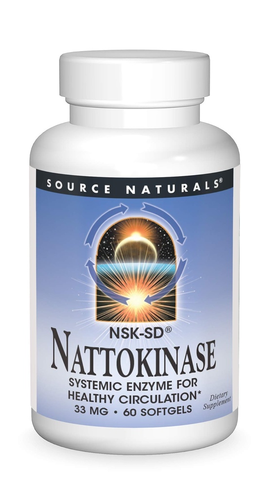 Source Naturals Nattokinaasi Systemic Enzyme for Healthy Circulation * 33 mg - 60 Softgels