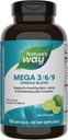 Naturens sätt Mega 3/6/9 Omega Blend, stöder hälsosam hud, gemensamma, kardiovaskulär funktion *, fisk, lina, Borage Oil, 180 Lime smaksatta Softgels (Packaging May Vary)
