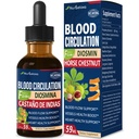 Blodcirkulationshäst Chestnut Extract Liquid Drops, Castaño de Indias y Diosmina para la Circulacion y Varices, Nitric Oxide Supplement för blodflöde, tryck och hjärthälsa.2 oz