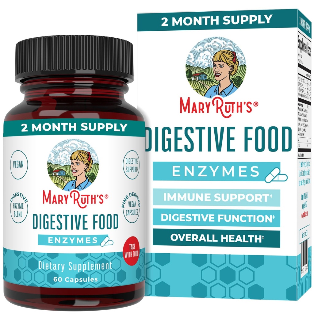 MaryRuth Organics Dgestive Enzymes enintään 2 kuukautta Supply Vegaani Ruoansulatuskanavan ja Gut Health Enzyme Complex yli 12 Entsyymit B6 ja B12