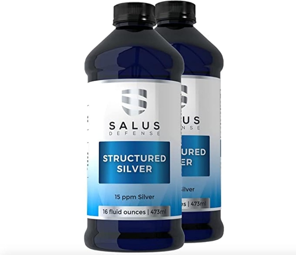 Structured Silver Liquid - Päivittäinen Immuuni täydentää 15ppm Advanced Structured Silver Technology - Kaikki luonnolliset ilman lisäaineita - 16 Ounce Bottle (2 pakkaus)