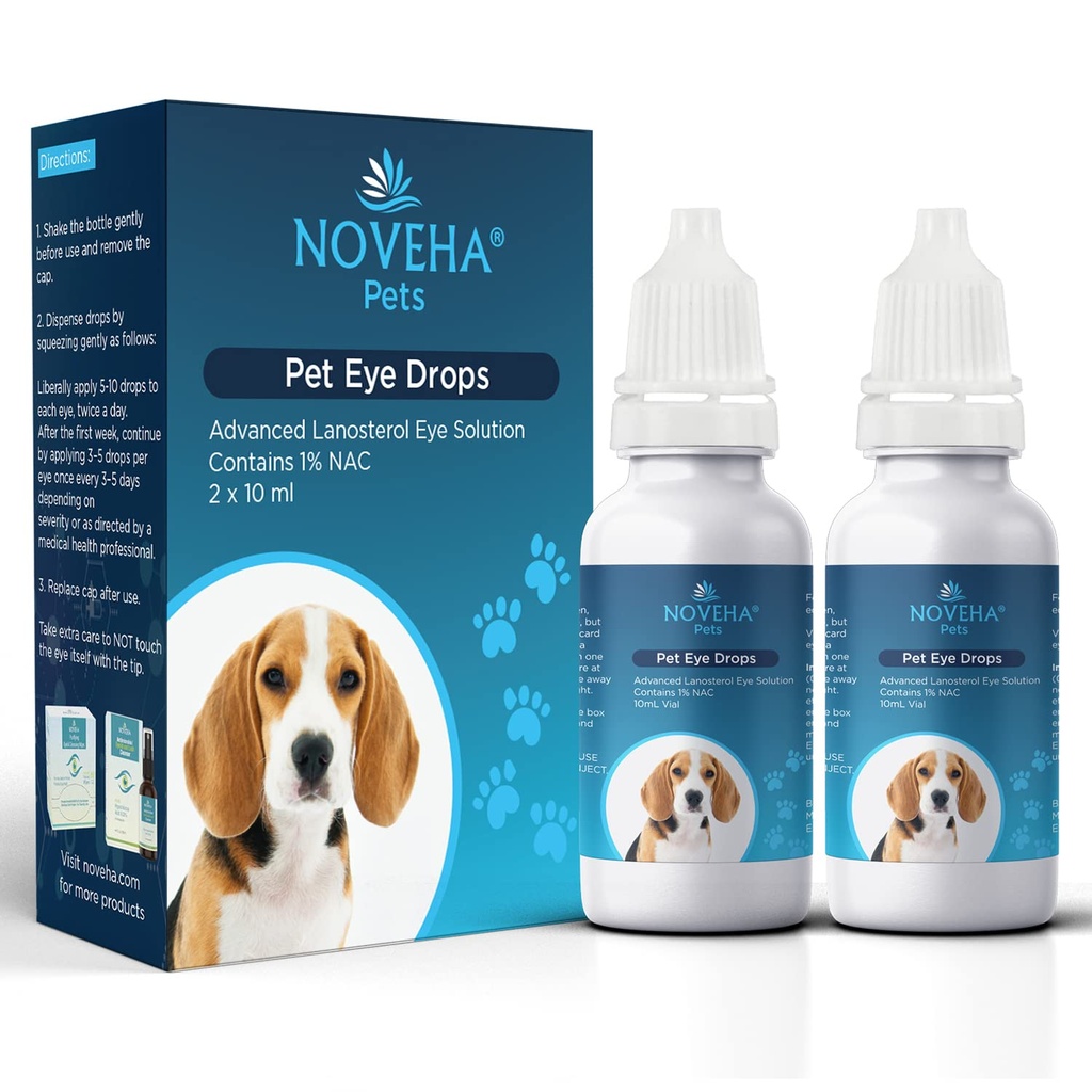 NOVEHA Pet Drops | Avancerad Lanosterollösning + NAC (2 x 10 ml)