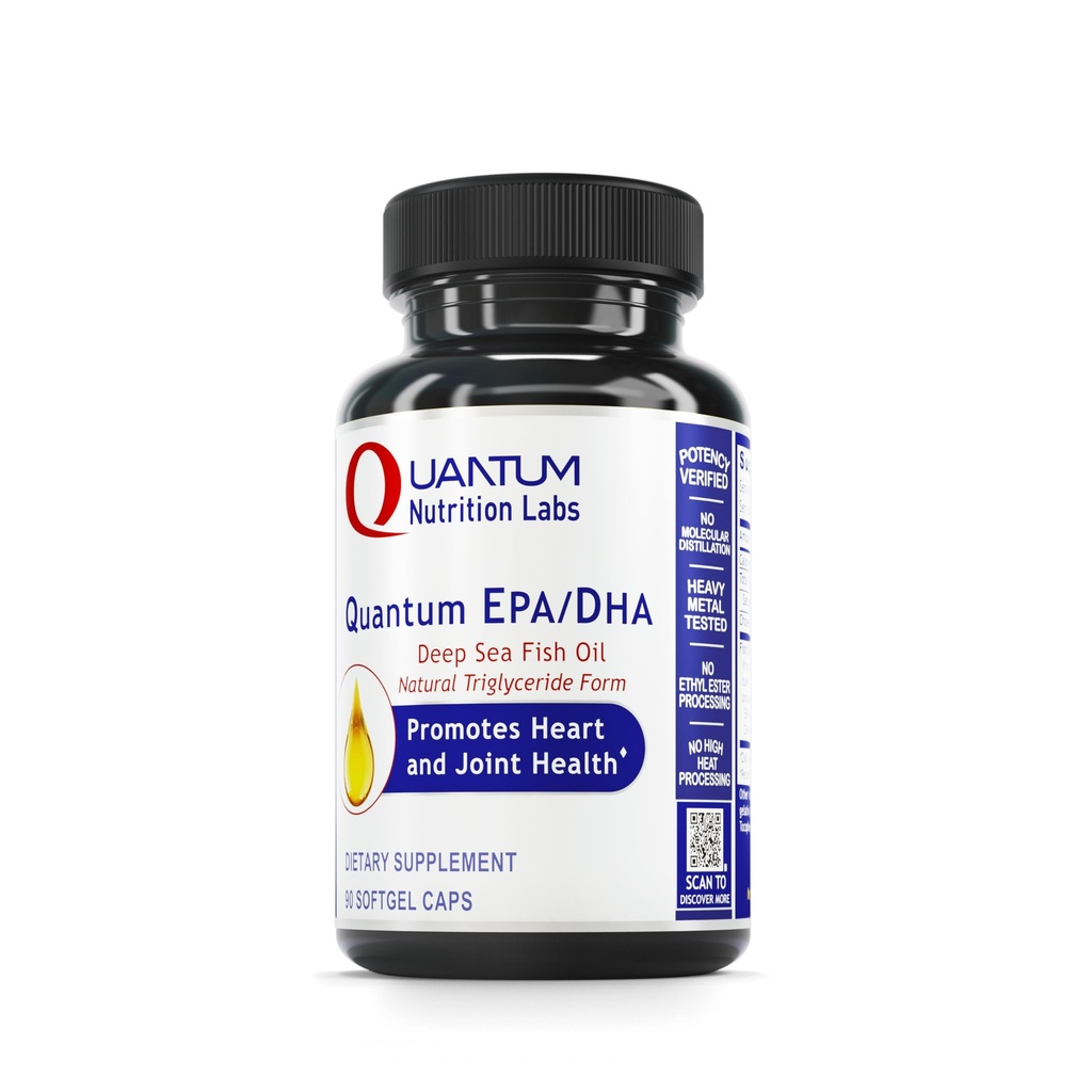 Quantum Nutrition Labs EPA DHA Fish Oil Softgels - Omega 3 Fish Oil, Omega 3 Supplement, EPA DHA, Omega 3 rasvahapot täydentää naisten ja miesten, luonnollinen - 90 Softgel Kapselit
