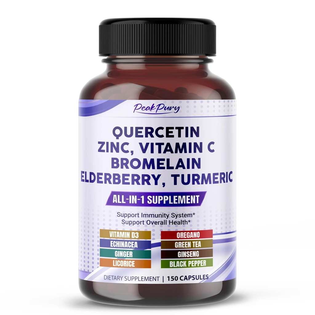 Quercetin Elderberry Turmeric C-vitamiini Sinkki - Immuniteetti tuki - valmistettu USA