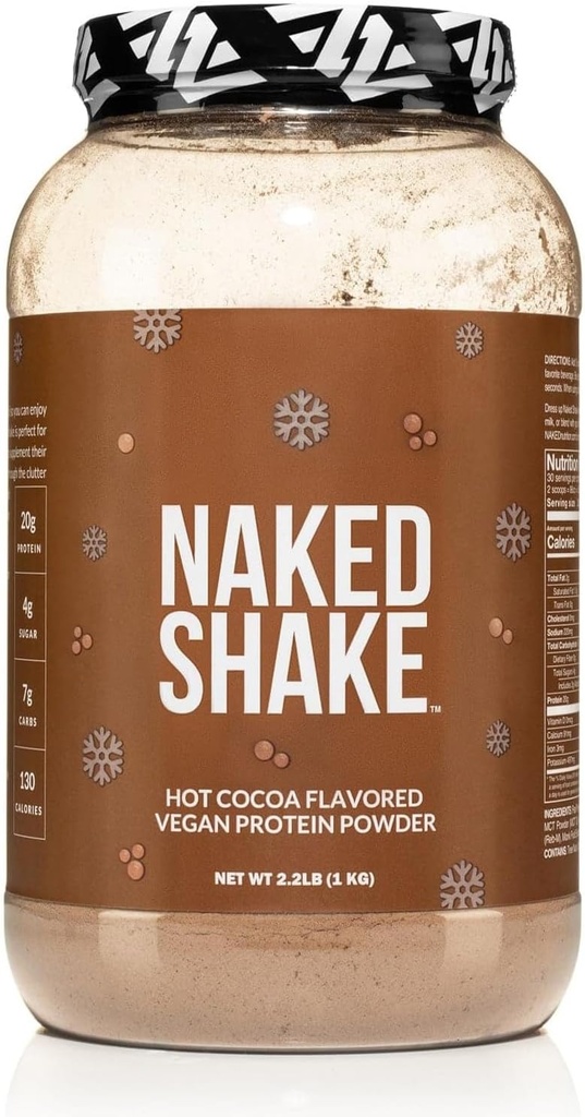 Naked Shake - Hot Cocoa Protein Shake - Plant Based Proteinpulver med Mct Oil - Gluten-Free, Soy-Free, No Gmos or Artificial Sweeteners - 30 portioner