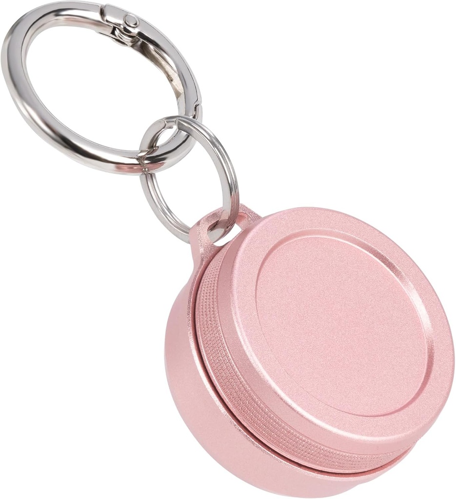 Daily Metal Carrying Case - Kannettava avainketju pilleri haltija, vedenpitävä pieni matka pilleri Container korvatulppien Kolikot, yhteensopiva Loop, Eargasm & Vibes, Compact Mini laukku pillerilaatikko (Pink)