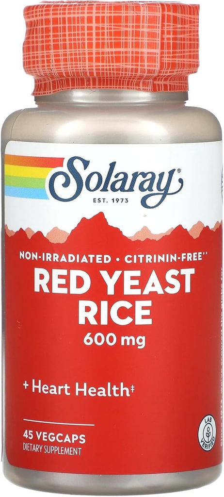 SOLARAY Red Yeast Rice - 600 MG (45 kapselia)