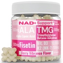 SHIZAM TMG Betaiini Alfa Lipoiinihappo ALA D3 Fisetiini Gummies, trimetyyliglysiinitrimetyyliglysiini R-Alfa NAD+ Plus + HCL lisäravinteet, mitokondrioiden senolyyttinen aktivoija, NR-kapselit jauhe 600 mg 1000 mg