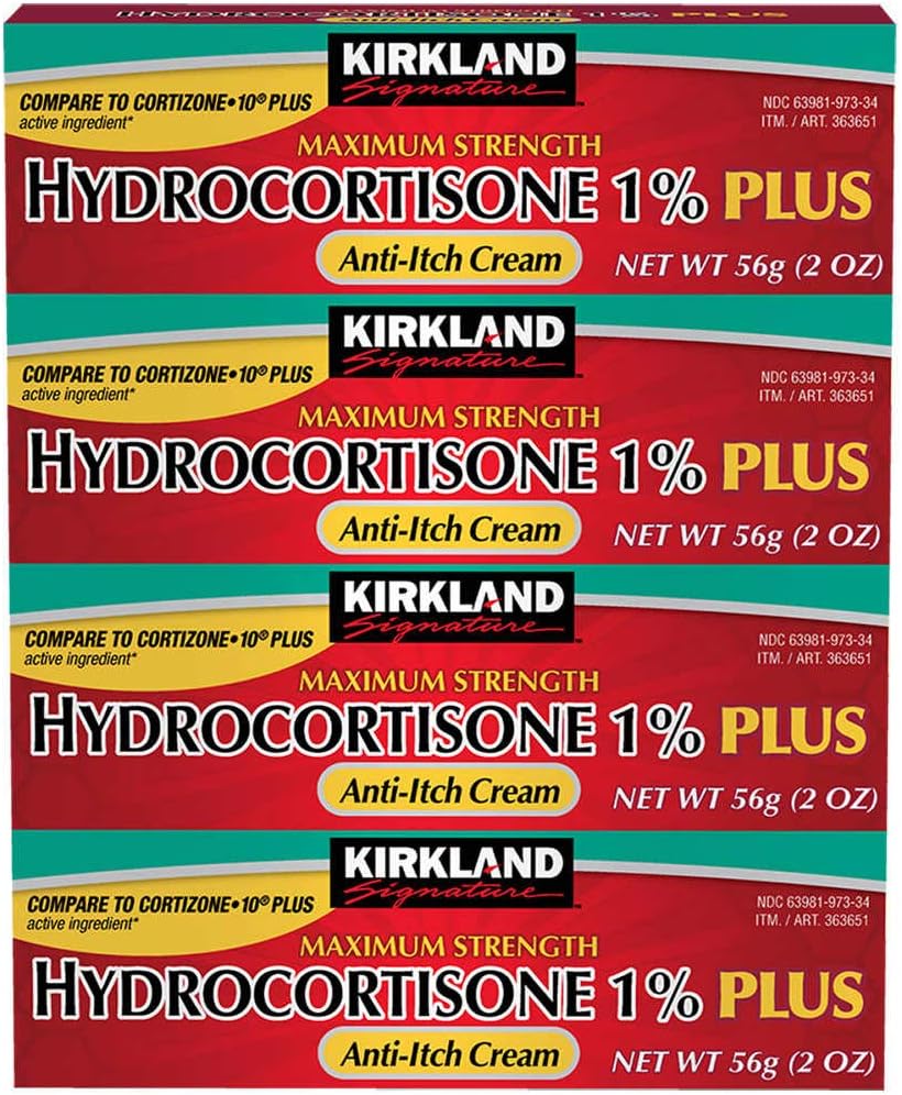 Kirkland Signature Hydrokortisoni 1% Plus jäänpoistovoide, 8 uunia (pakkaus 4)