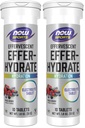 NYT Sports Nutrition, Effervescent Effer-Hydrate, Elektrolyytti Supplement, Recovery*, Mixed Berry, 10 tablettia (pakkaus 2)