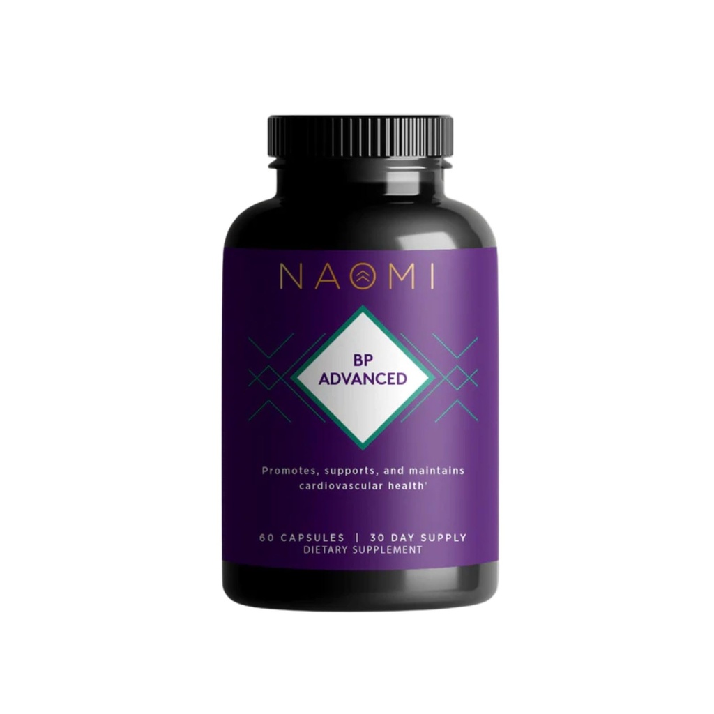 NAOMI BP Advanced, Potent Ingredients for Blood Flow and Circulation, Endothelial Function, Supports Cardiovascular and Arterial Health, 1000mg Olive Leaf Extract, 180mcg Vitamin K2 (Små, 60 Count)