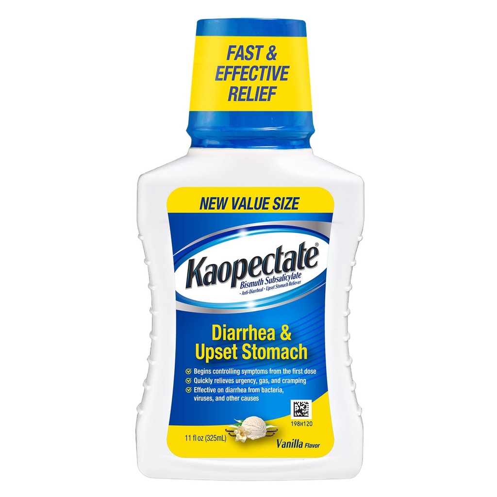 Kaopectate Vanilla Multi-Symptom - Ripuli Lääkkeet aikuisille vismuth subsalicylaatti, Anti-ripuli Lääkkeet vatsan hoitoon - 11oz