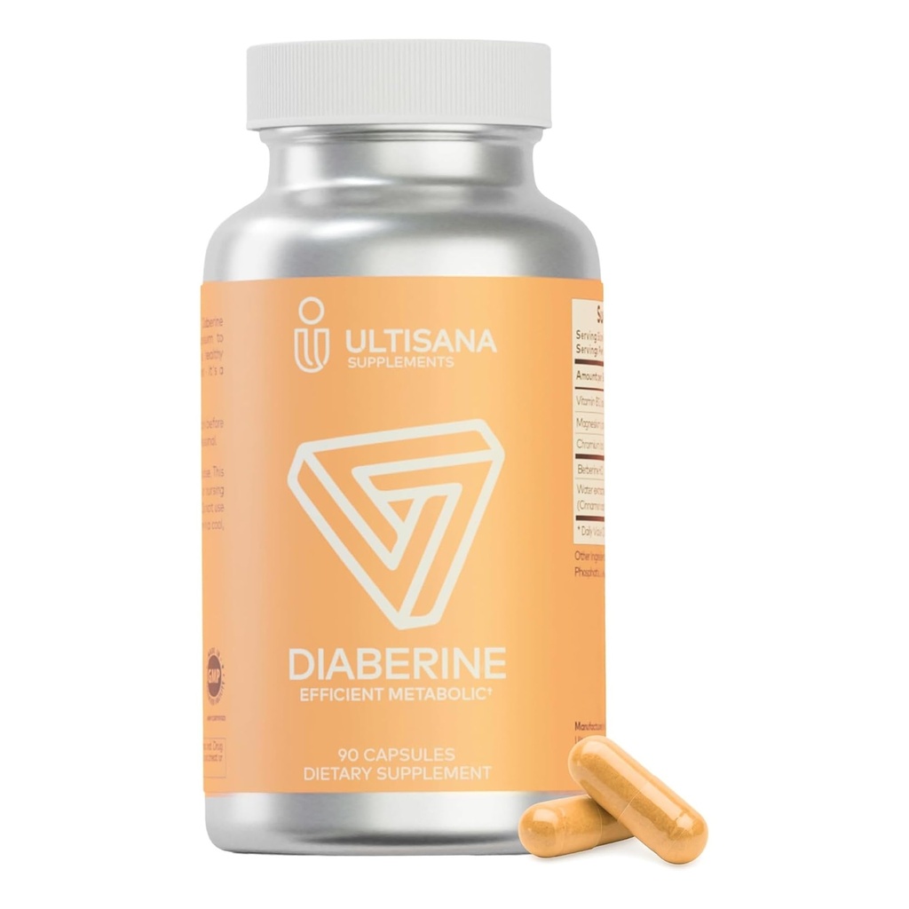 Diaberiini- berberiini- HCL- täydennysosa ... tukee sydämen terveyttä, energiaa, aineenvaihduntaa ja immuunitoimintoja... 500 mg: n berberiini B12- vitamiinilla, magnesiumilla ja kromilla.