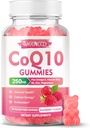 Sugar-Free CoQ10 Gummies 250mg, Coenzyme Q10 Supplements Plus Omega-3, Vitamin B6 & Zink, High Absorption CoQ10 Supplement för Cellular Energy & Antioxidant Support, Raspberry Flavor, Vegan 60Cts