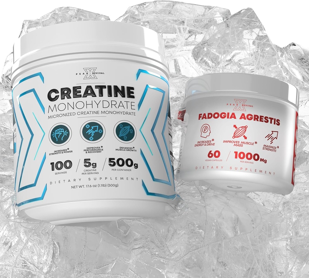 Performance Micronized Creatine Monohydraatti Powder Supplement + Fadogia Agrestis Gluteeniton, ei-GMO, Vegaani