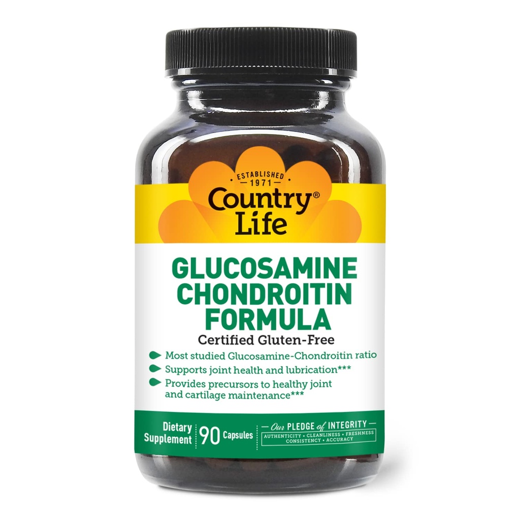 Maa Elämä Glukosamiini Chondroitin 1500 mg/1200mg - Tukee Yhteinen terveys ja voitelu - Säilyttää Terveellinen Cartilage, Tendon, Joint Tissue - Gluteeniton, ei-GMO - 90 kapselia - aikuisille