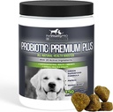 Probiotika för hundar med naturliga Digestive Enzymes ● 4 Bill CFUs / 2 mjuka Chews ● Dog Diarrhea Upset Stomach Yeast Gas Bad Breath Immunity Allergies Skin Itching Hot Spots ● 150 greve