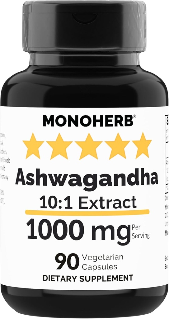 MONOHERB Ashwagandhauute 1000 mg - 90 kasvissyöjäkapselia
