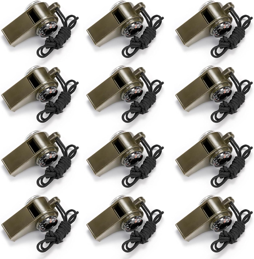 Kingrol 12 Pack Safety Whistles aikuisille, Kova hätä viheltää Lanyard Boating, Retkeily, ja kiivetä