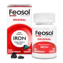 Feosol Original Iron Supplement Tablets, Non-Heme, 325 mg Ferrous Sulfaatti (65 mg Elementaalirauta) per Iron Pill, 1 per päivä, 120ct, 4 kuukauden Supply, for Energy and Immune System Support, Made in USA