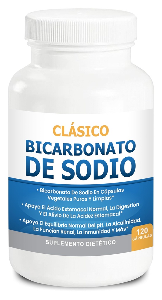 Bicarbonato de Sodio clásico 650 mg USO orgánico Natural Pastillas de bikarbonato de Sodio en polvo Tabletas de bikarbonato de Sodio (cápsulas) Alcalinidad del ácido del estómago 120 kapslar
