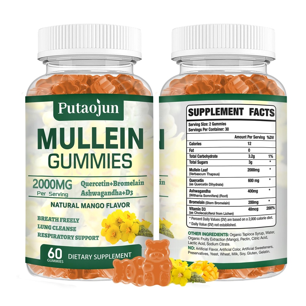 Mullein Gummies for Lung Cleanse 