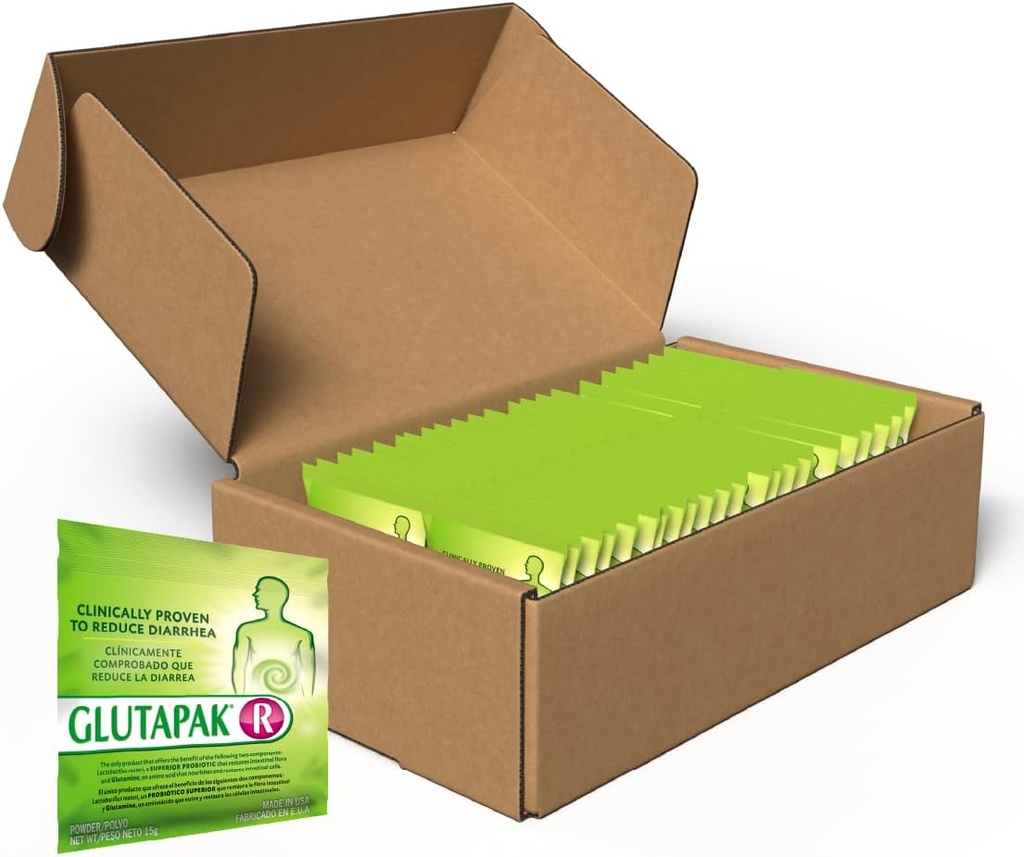 Digestive Health Powder med L-Glutamin & Lactobacillus reuteri - Stöder Gut Barrier, Microbiome Balance & Nutrient Absorption - 15g Sachets, 50-Pack, Gluten & Lactose Free