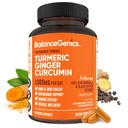 Gurkmeja Curcumin Supplement med Black Pepper & Ginger Root 1000mg | Optimerad Formel 95% Curcuminoids Curcuma | Joint Health & Inflammation Support | 60 kapslar Pulver Fylld