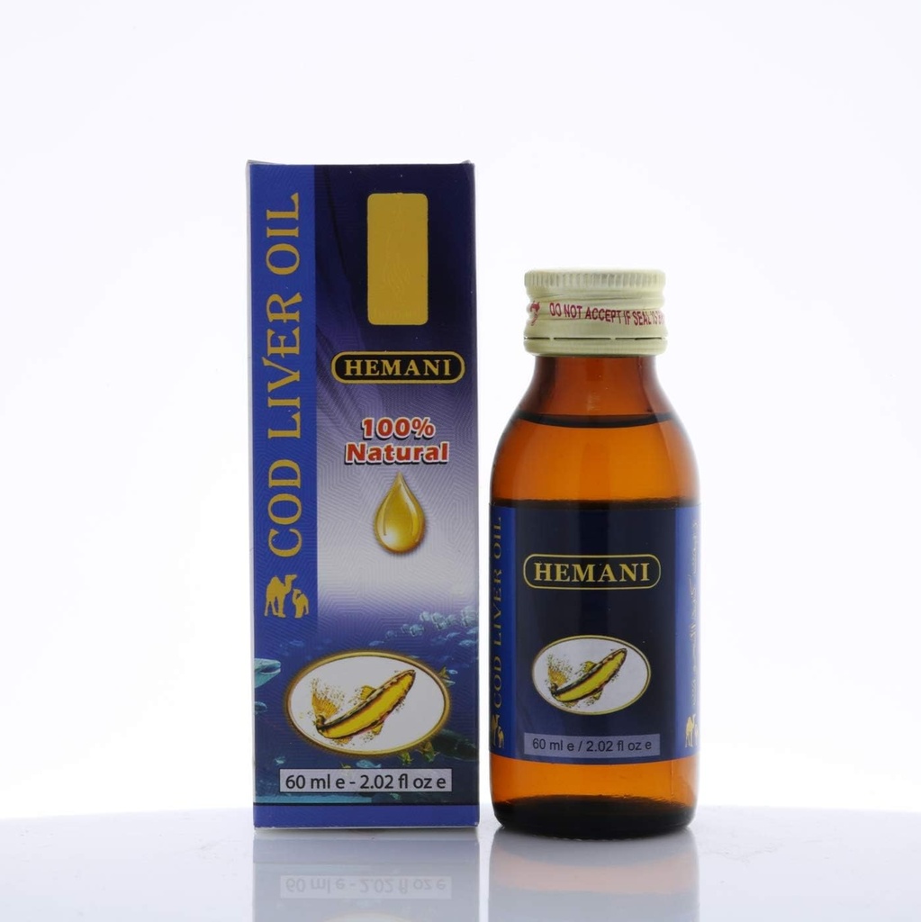 Hemani Turska Maksaöljy 60mL (2 FL OZ) - Syötävä öljy
