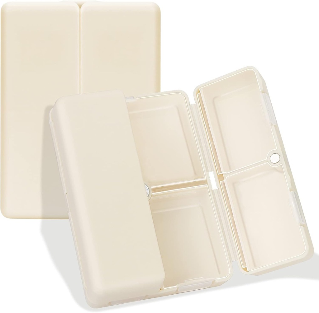 FYY Daily Pill Organizer, 7 Osat Kannettava pilleri tapauksessa Matka pilleri Järjestäjä,[Folding Design] Pilleri laatikko kukkaro tasku Hold vitamiineja, Cod Liver Oil, Lisäravinteet ja lääke-valkoinen