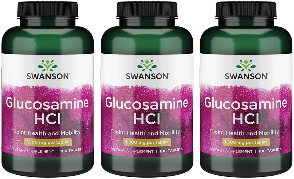 Swanson Glukosamiini Hcl 1500 Milligrammaa 100 Tabs (3 pakkaus)