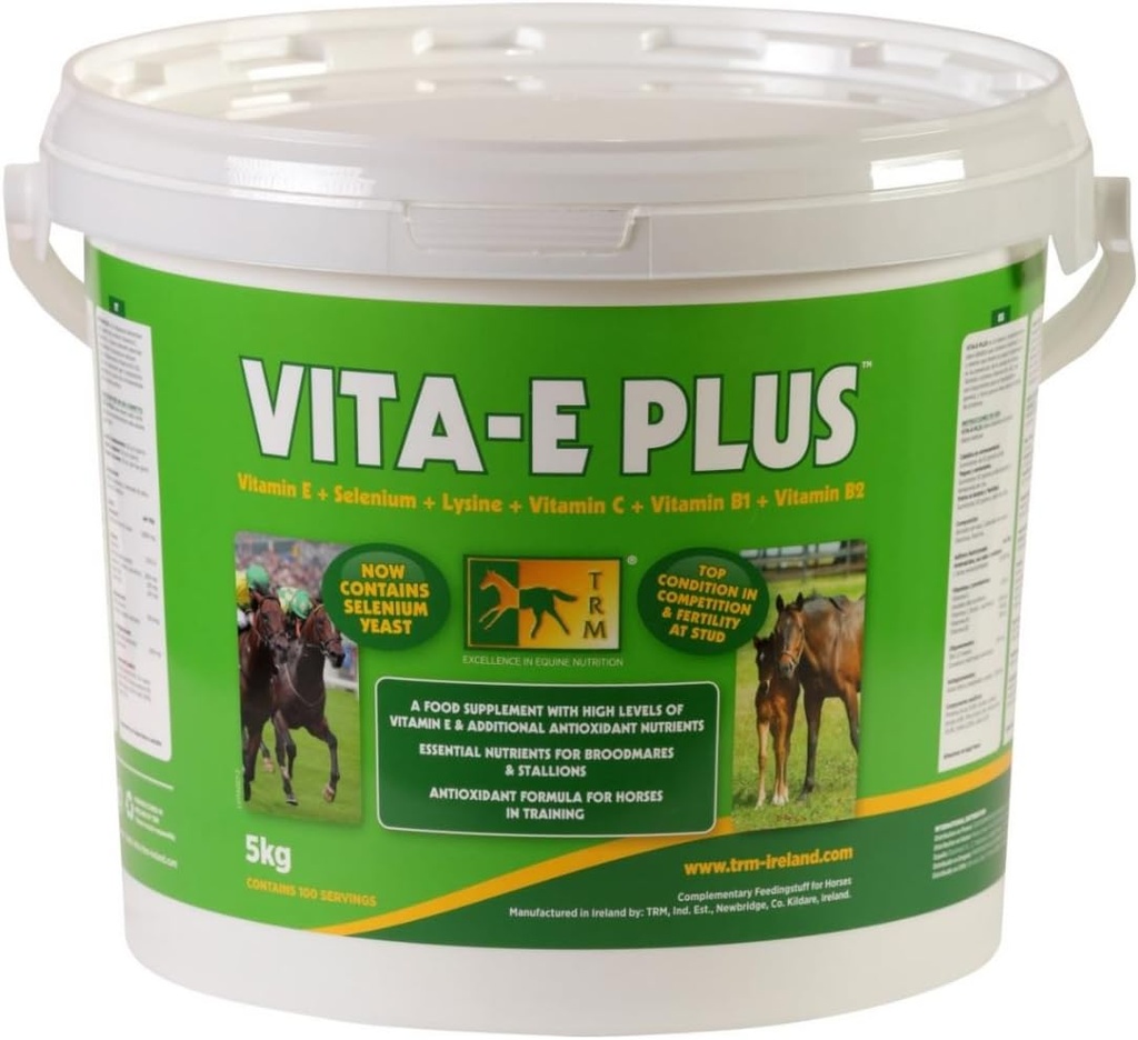 TRM Vita-E Plus Equine Horse Feed Supplement E-vitamiini ja antioksidantit - 11 lb (5kg) - 11 lb