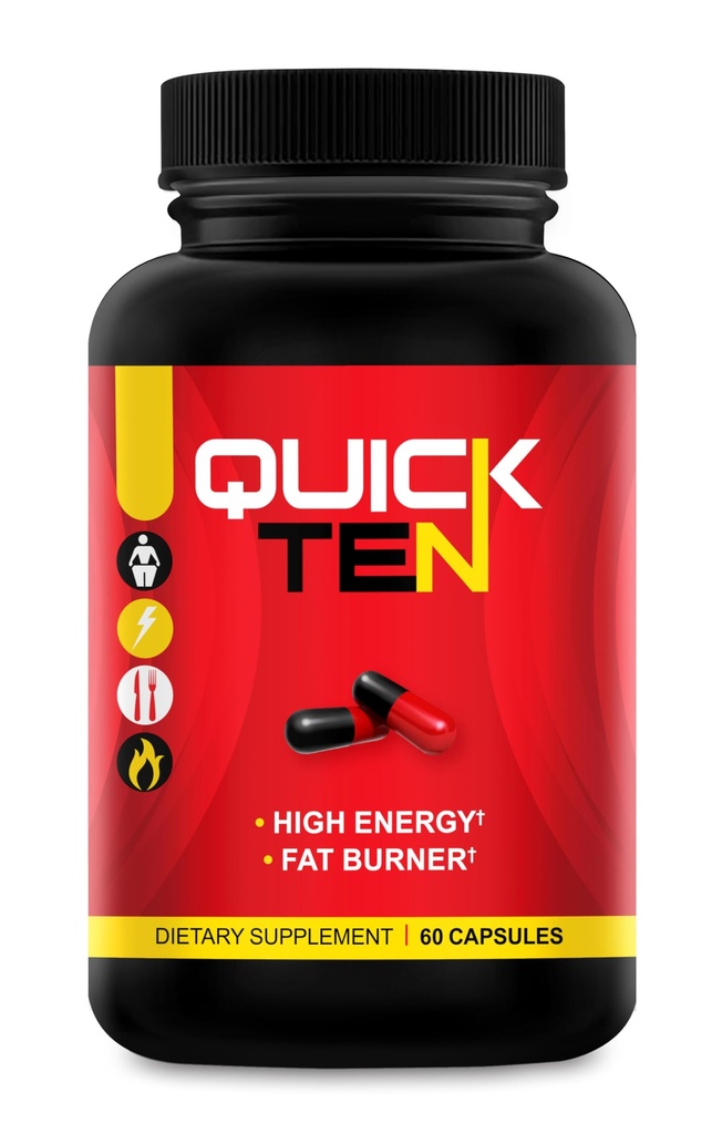 Quick Ten - Bästa viktminskningspiller - Naturmetabolism Booster, Appetite Suppressant, Fat Burner Pills - Premium Diet Pills för kvinnor och män - Energi och fokus Blend - 60 kapslar