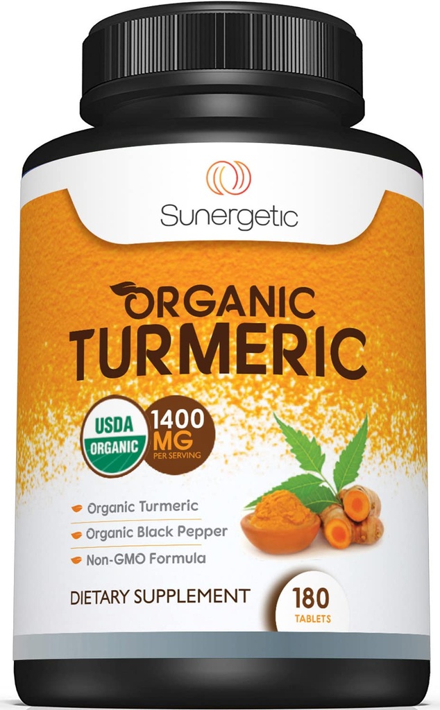 Sunergetic USDA Certified Organic Turmeric Supplement 