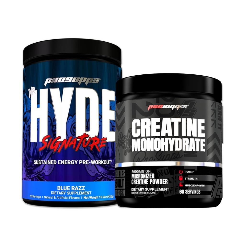 PROSUPPS Hyde-allekirjoitus Jatkossa Energy Pre-Workout, Blue Razz - 60 Servings, ja Creatiini 300 Bundle