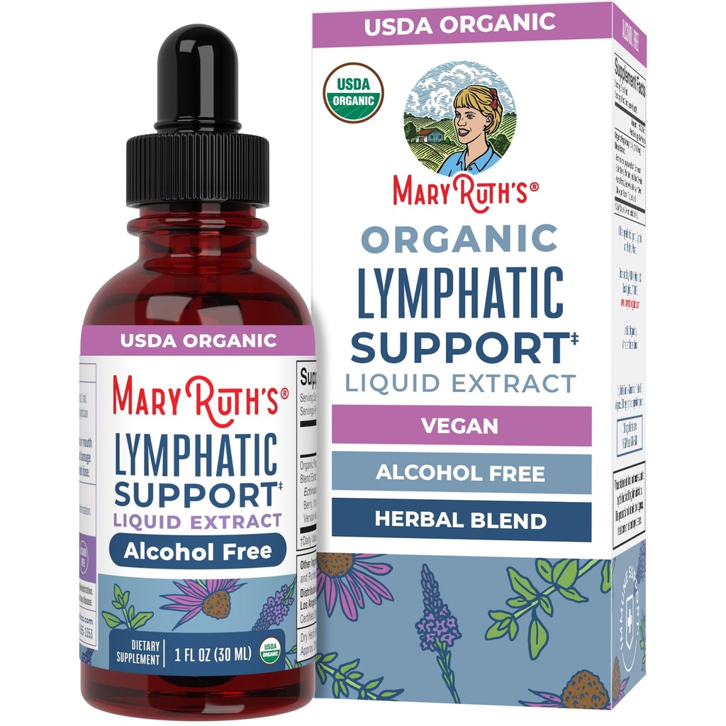 MaryRuth Organics Lymfatic Support Drops . USDA Organic Lymfatic Cleanse Immuno Support Supplement.