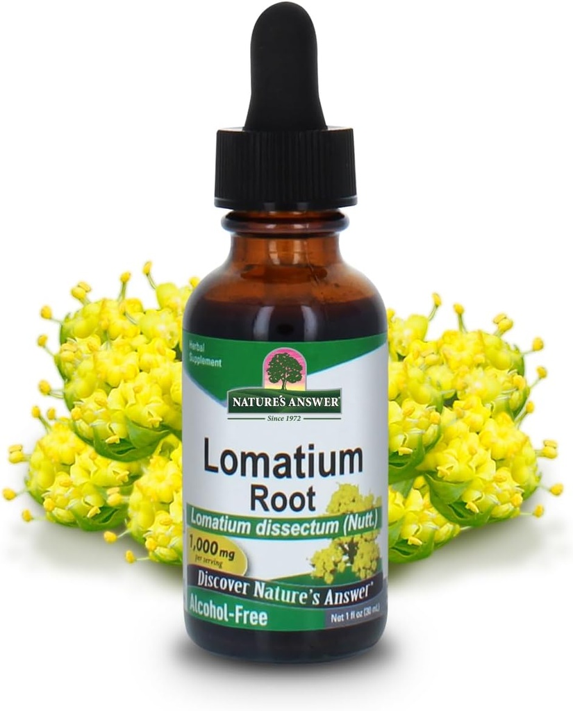 Luonnon vastaus Lomatium Juurijuuren alkoholiton - 1000 mg - Gluteeniton - Herbal - 1 fl oz (pakkaus 2)