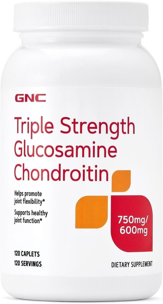GNC Triple Strength Glukosamiini Chondroitin 750mg/600mg, 120 Caplets, tukee terve yhteinen toiminto