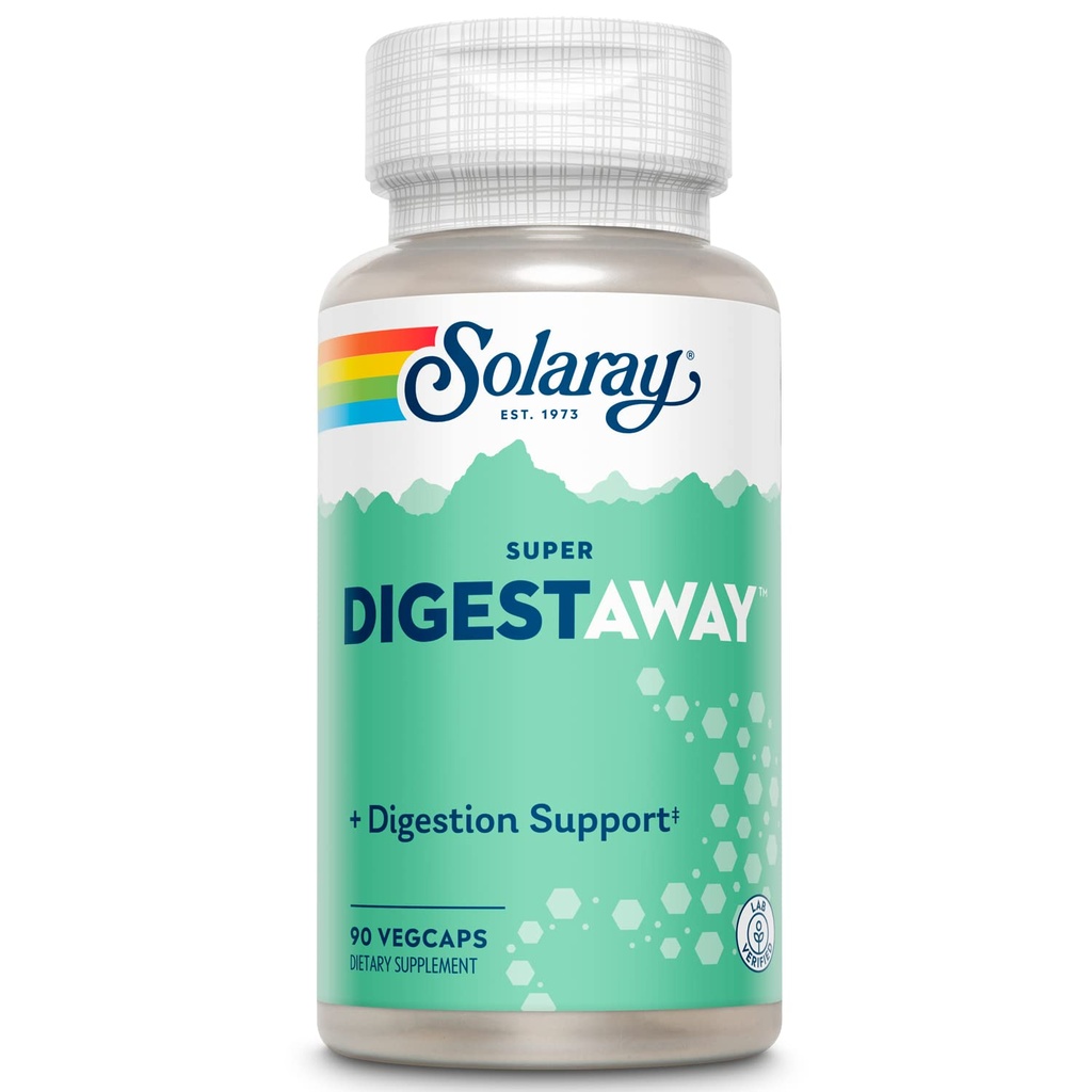 SOLARAY Super Digestiivinen Entsyymit - Haimatulehdus, Papain, Inkivääri, Pepsin, Betaiini HCl, Aloe Vera, ja More - Ruokavalio ja ravinne imeytymistä Tuki - Lab Varmennettu - 90 VegCaps